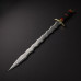 Handmade Damascus Steel Sword 30-in Viking Sword with Leather Sheath SS-1265