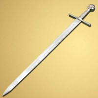 SS-1290 Handmade Carbon Steel Hunting 33-in Viking Sword with Leather Sheath