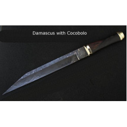 Awesome Handmade 18'' Damascus Steel Hunting Seax Knife with Leather sheath